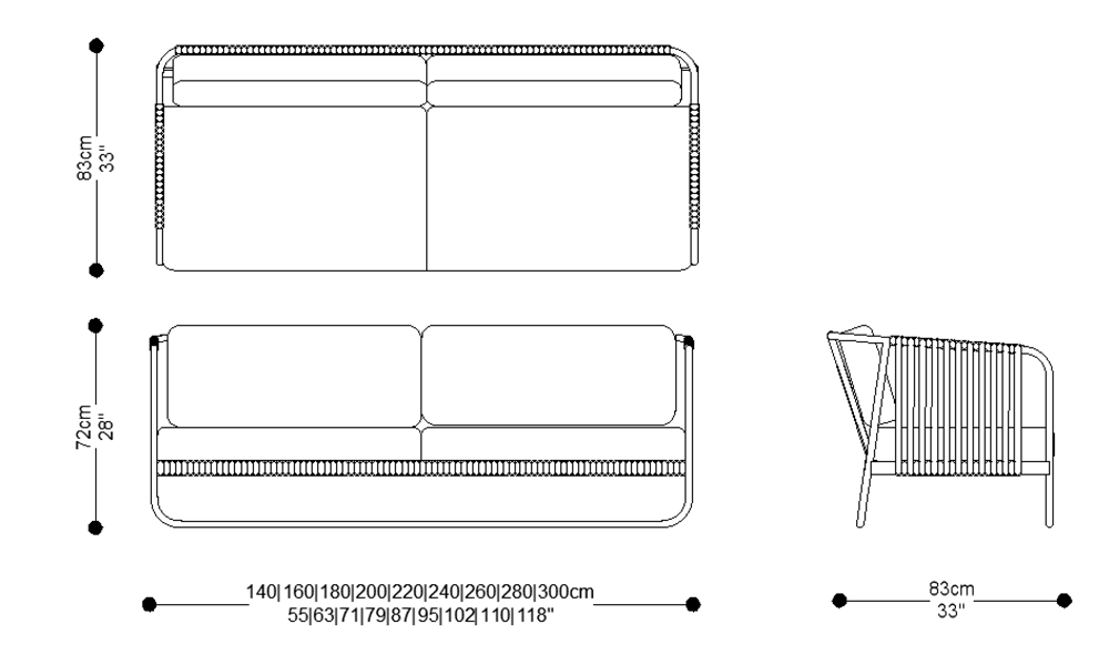 Image of the main dimensions of the product